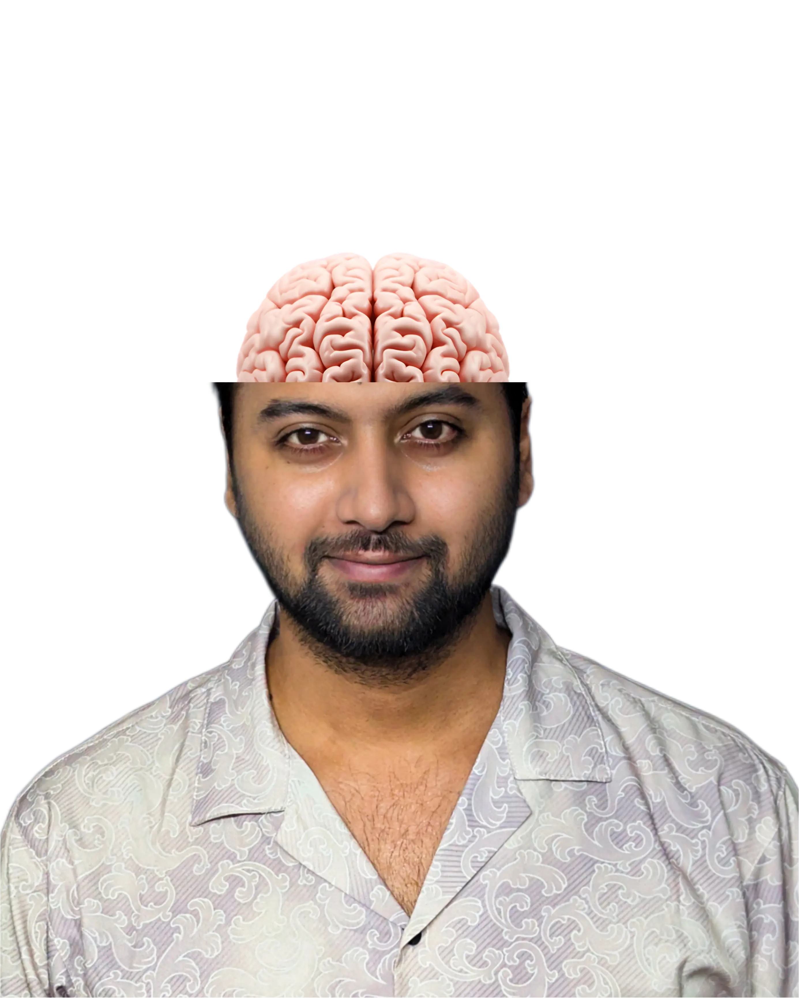 Lower portrait of Mir Ahadul Islam, cut below the forehead